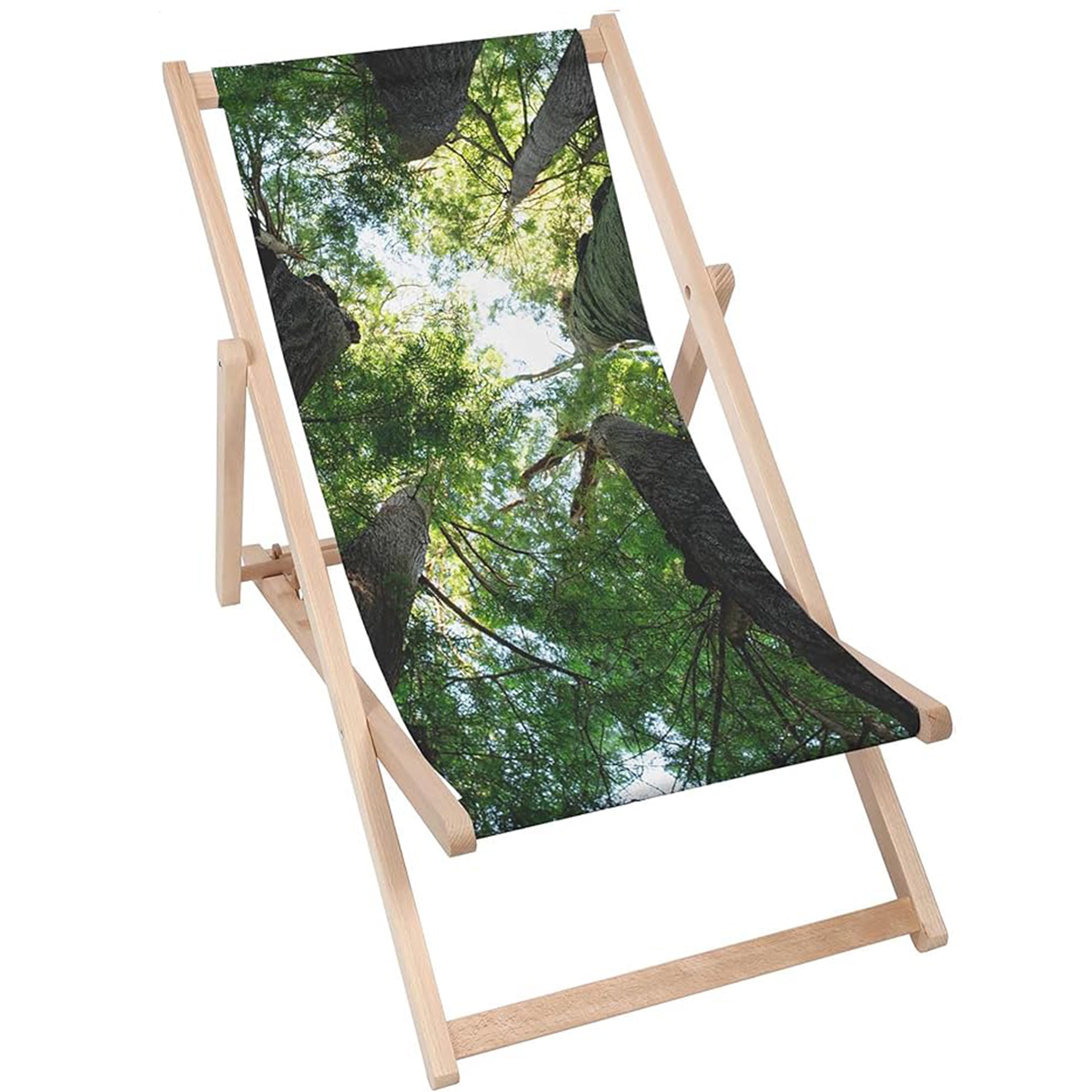 Holzliegestuhl Bäume
