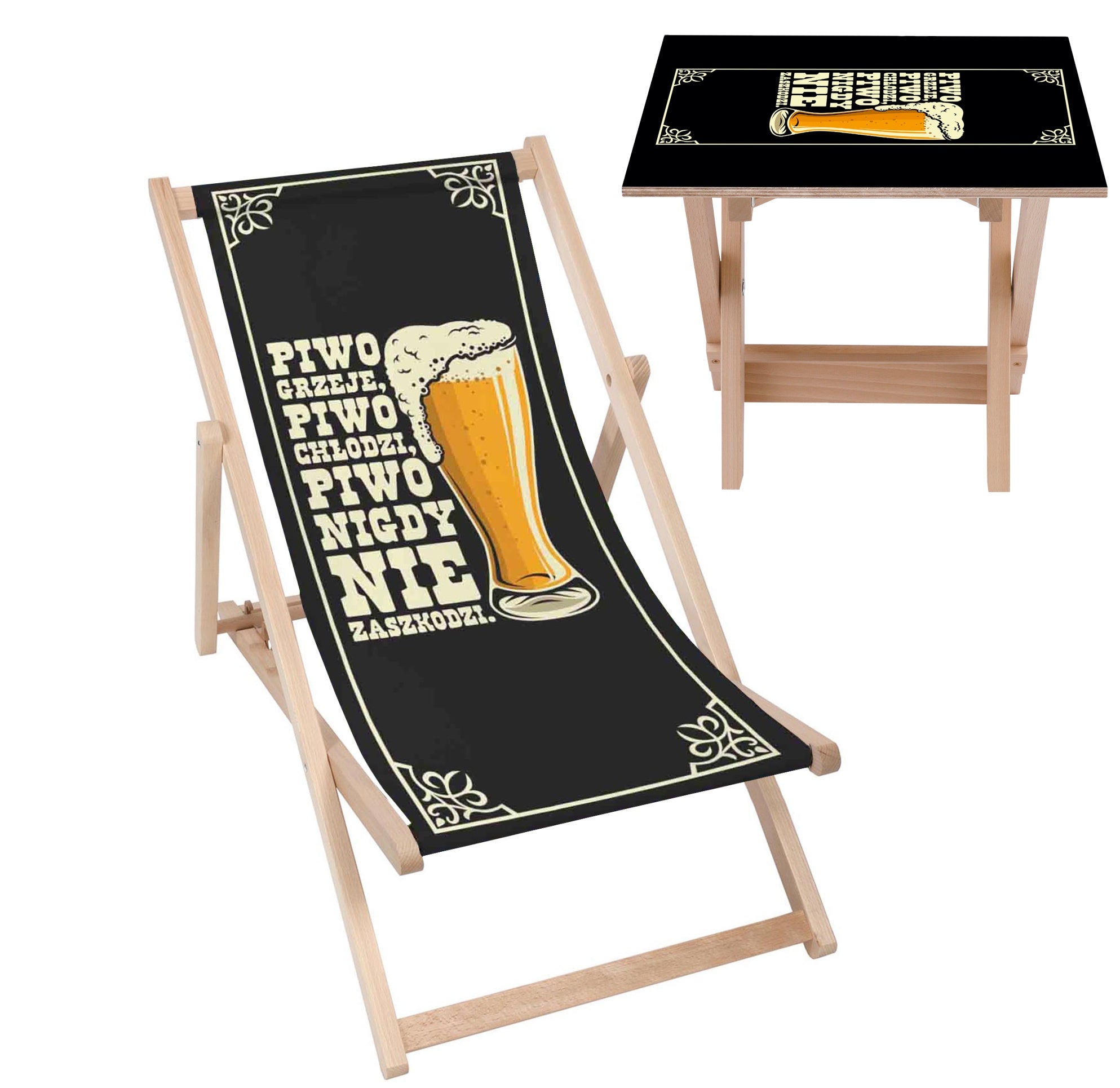 Sada lehátko a stolek Pivo neuškodí