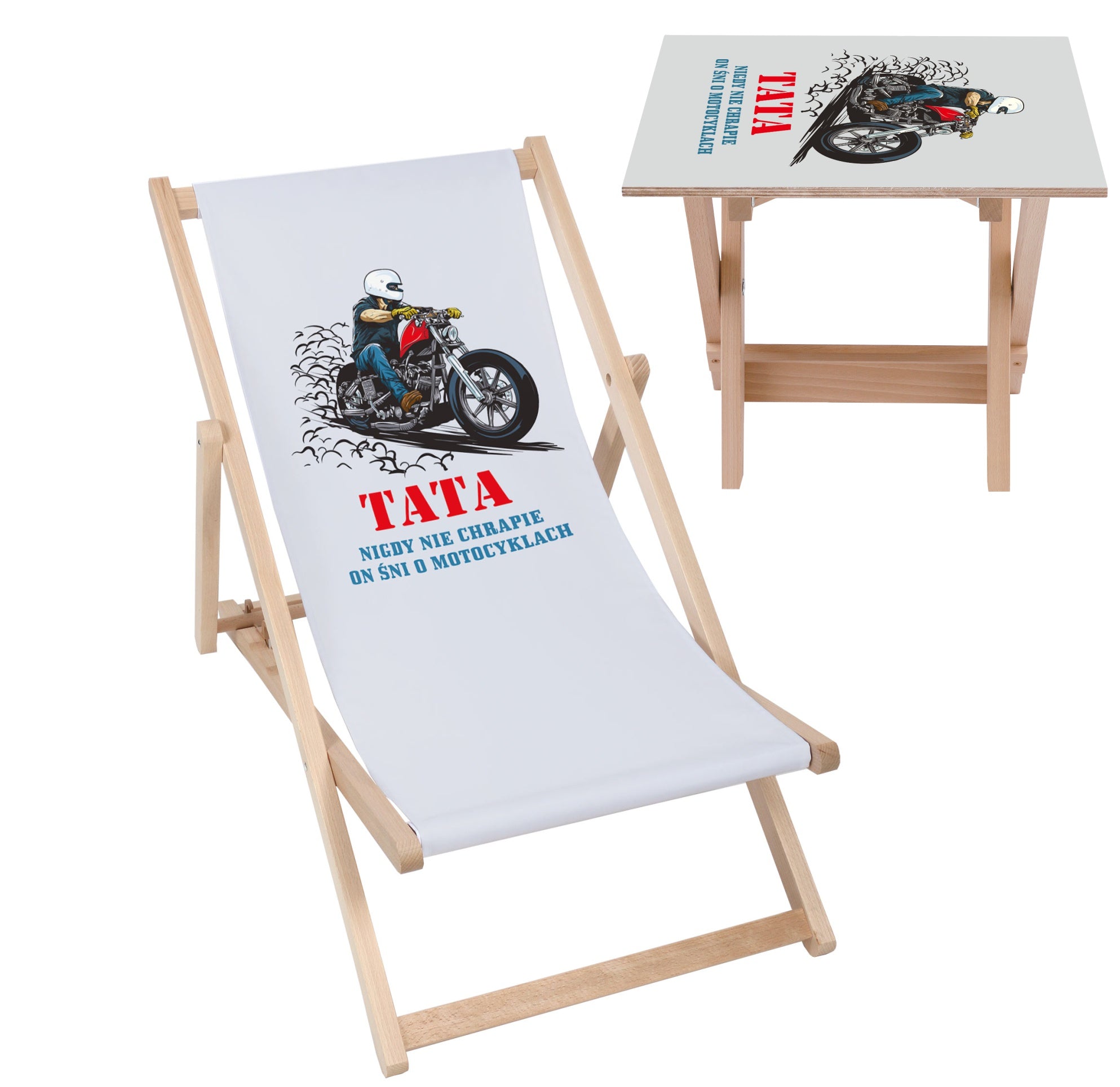 Deck Chair and Table Set Dad Dreams of Motorcycles