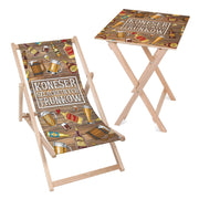 Set Liegestuhl und Tisch Papa Kenner edler Getränke