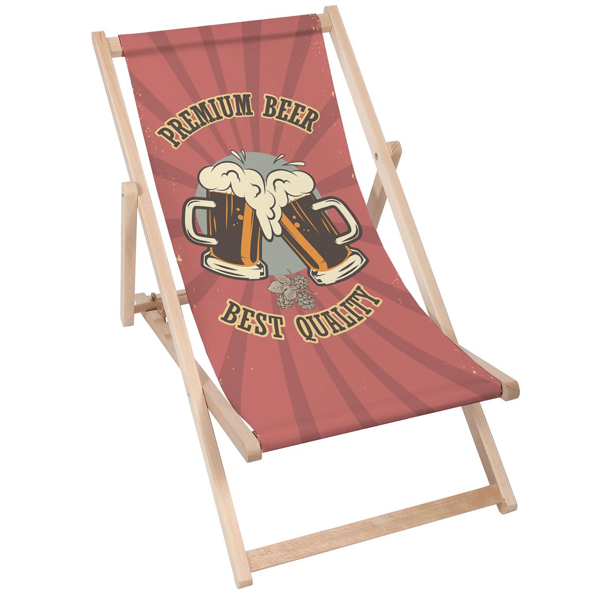 Set Liegestuhl und Tisch Premium Bier