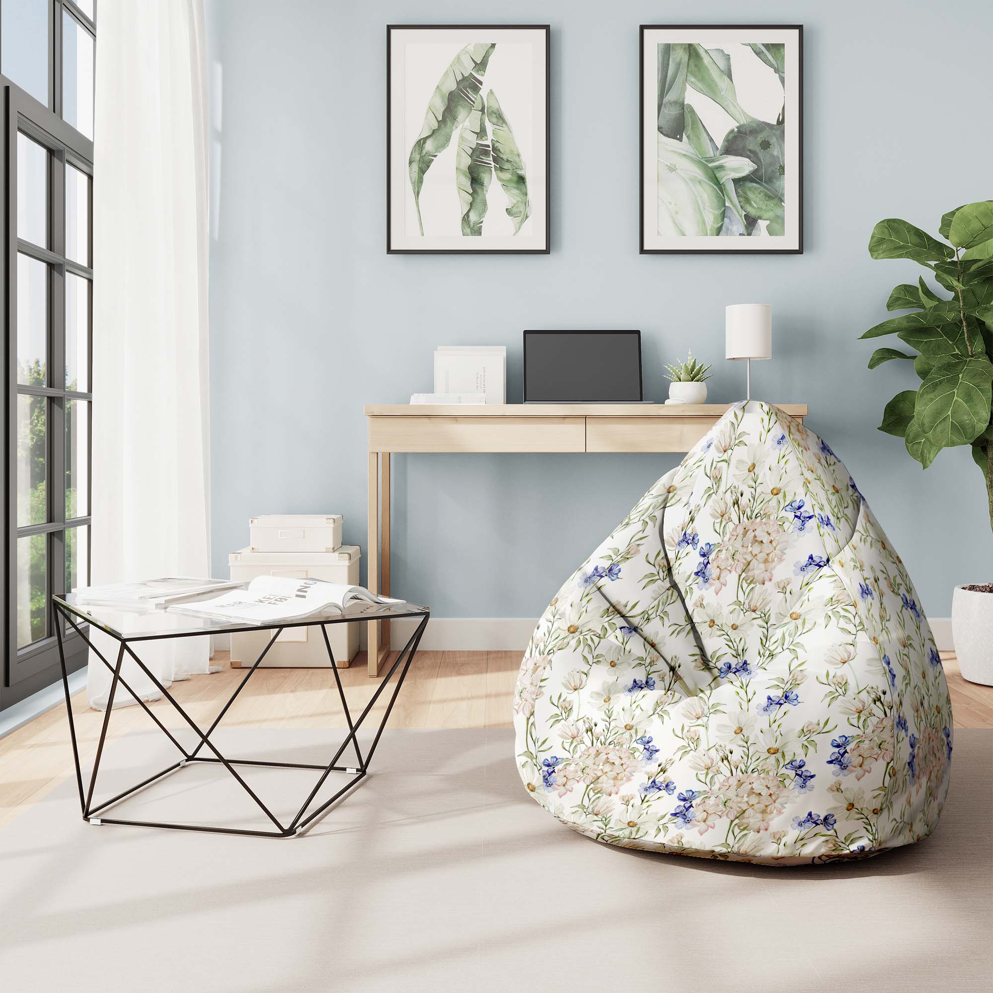 Pearshape Pouf Amazing Floral-Oxford