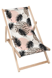 Wooden Deck Chair Animal and Tropical Geometric