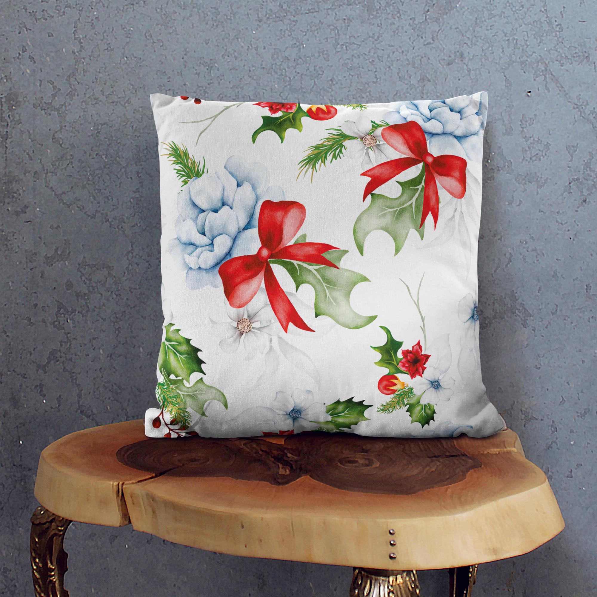 Beautiful Christmas Ornament Pillow-Velvet