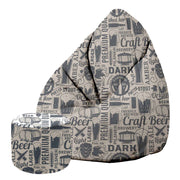 Pearshape Pouf with Footrest Beer