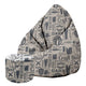 Pearshape Pouf with Footrest Beer-Velvet