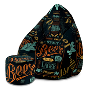 Puf Pearshape s podnožkou Black Beer