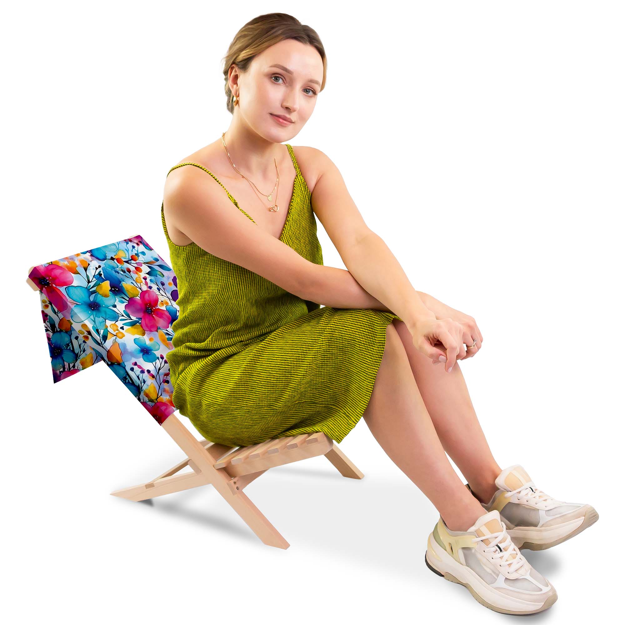 Folding Beach Chair Big Flowers