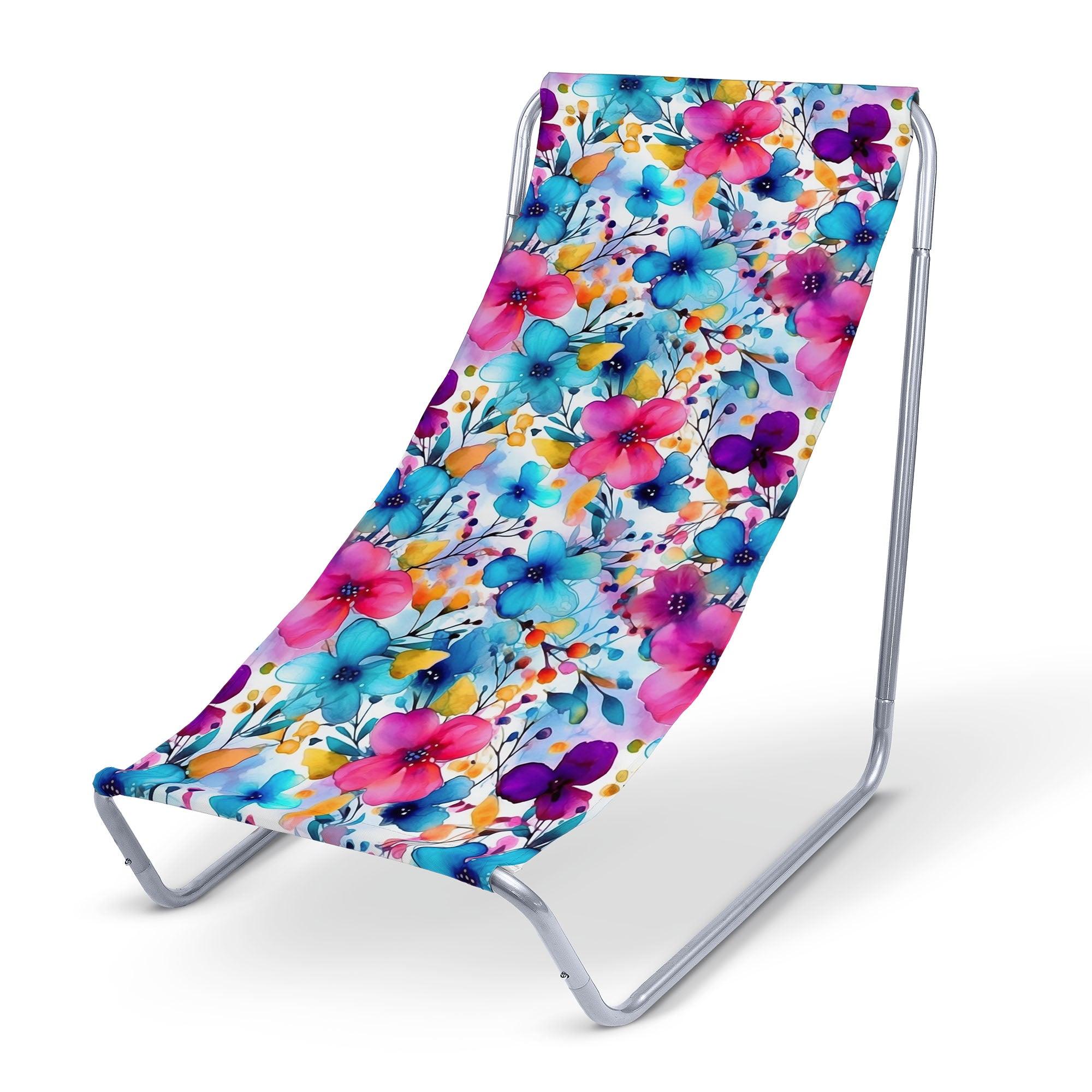 Metal Deck Chair Big Flowers