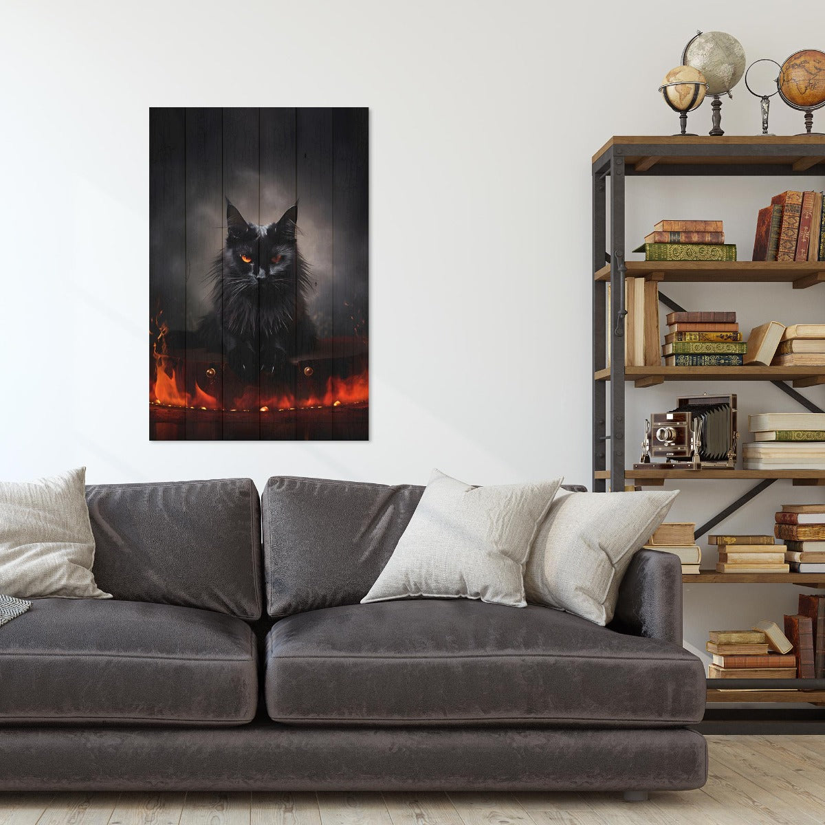 Wood Picture Black Cat Energy-20x30 cm