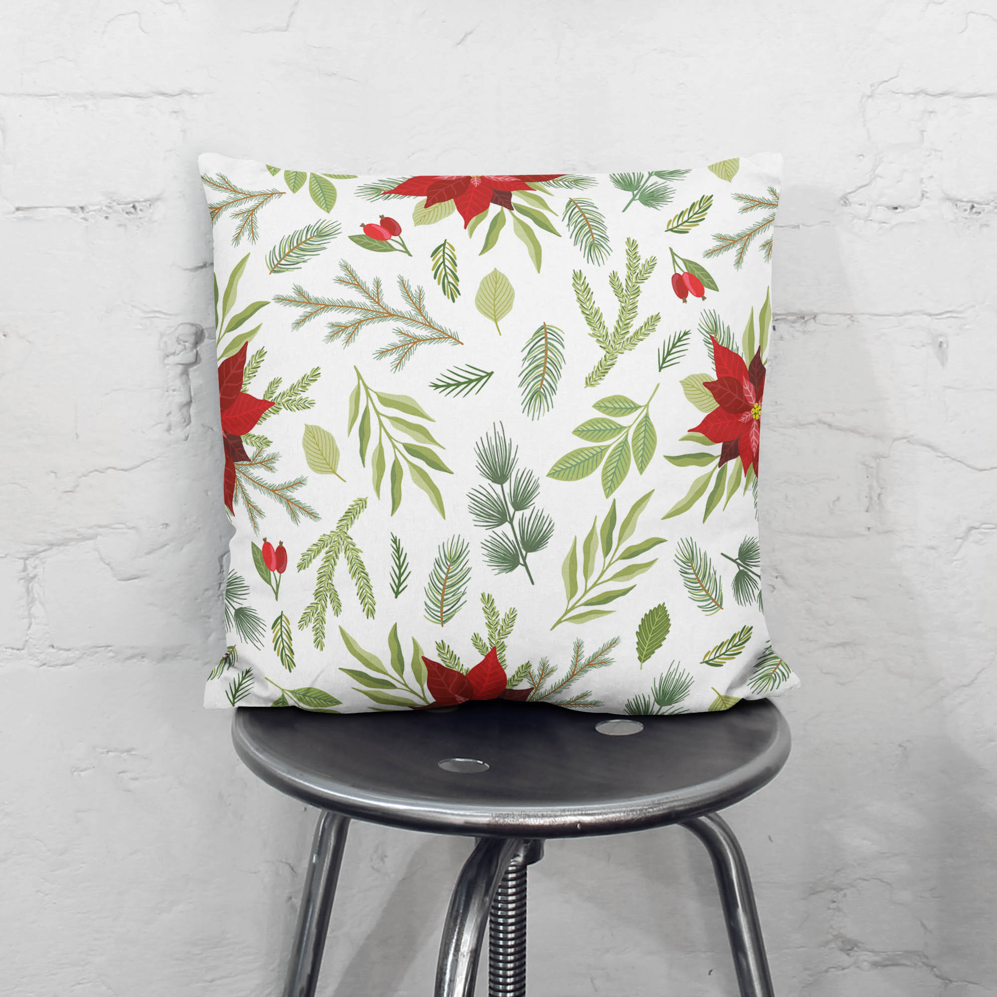 Blooming Poinsettia-Velvet Pillow