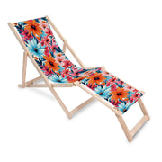 Wooden Deck Chair with Footrest Blossoms