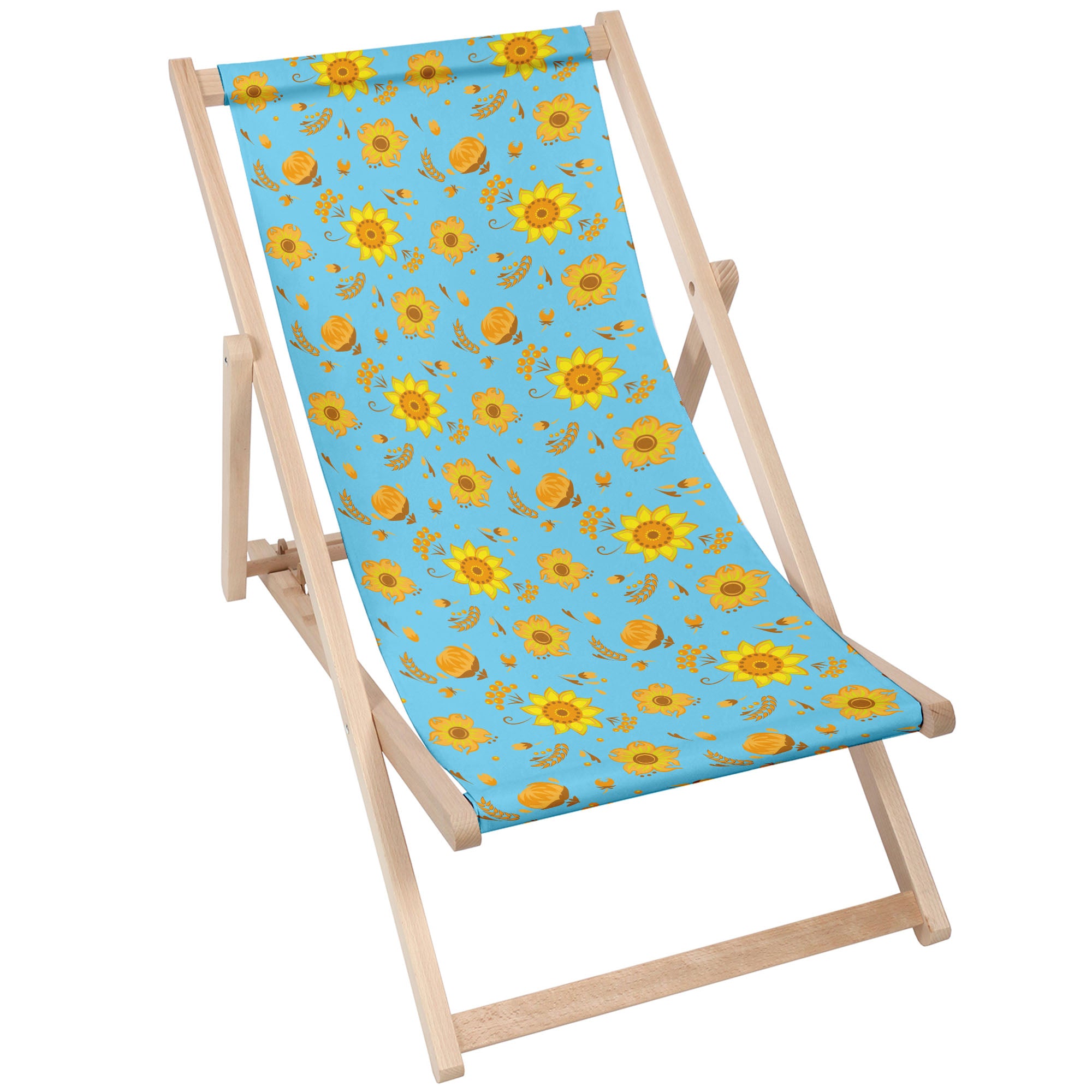 Wooden deck chair Blue Paradise