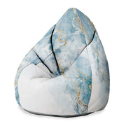 Pearshape Pouf Blue Elegant Marble