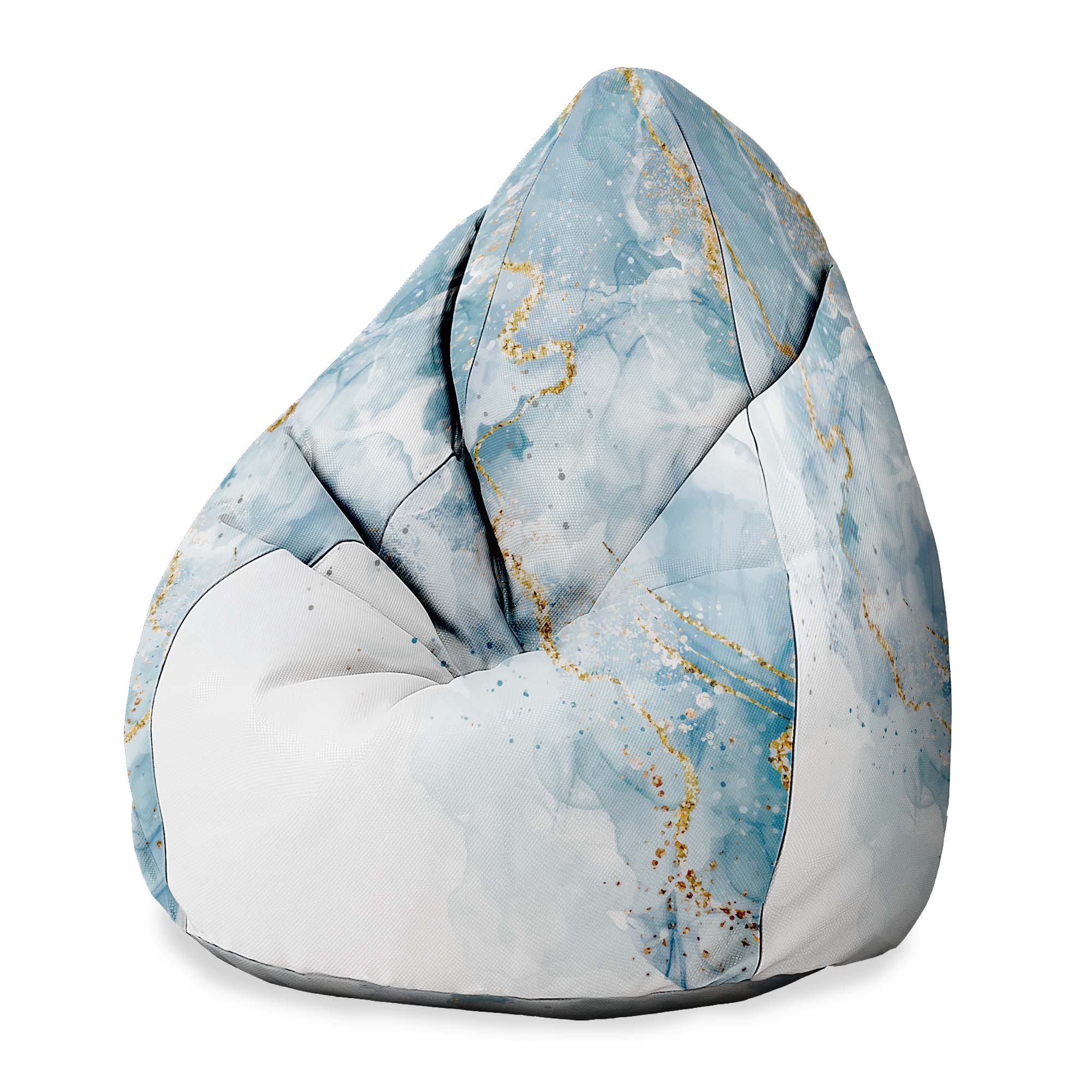 Pearshape Pouf Blue Elegant Marble