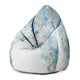 Pearshape Pouf Blue Elegant Marble-Velvet