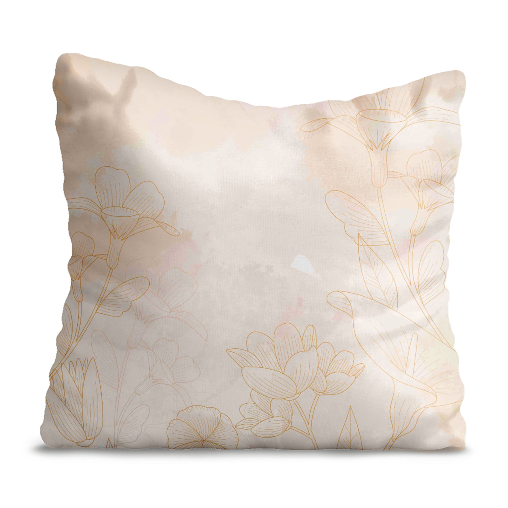Boho Beige Flowers Pillow