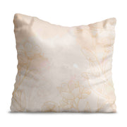 Boho Beige Flowers Velvet Pillow