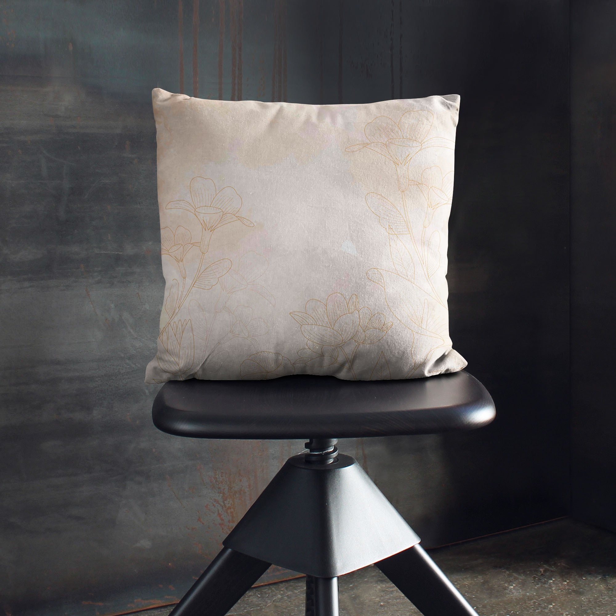 Boho Beige Flowers Pillow
