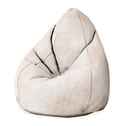 Pearshape Pouf Beige Flowers-Oxford