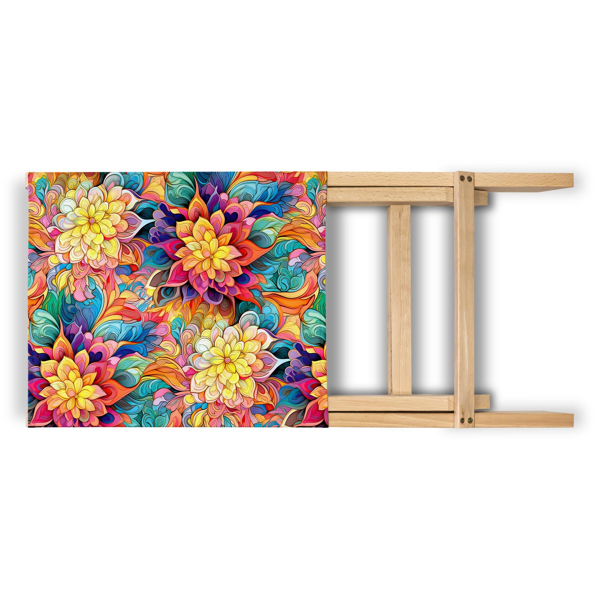 Folding Beach Chair Botanical Floral Geometric Pattern