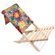 Folding Beach Chair Botanical Floral Geometric Pattern