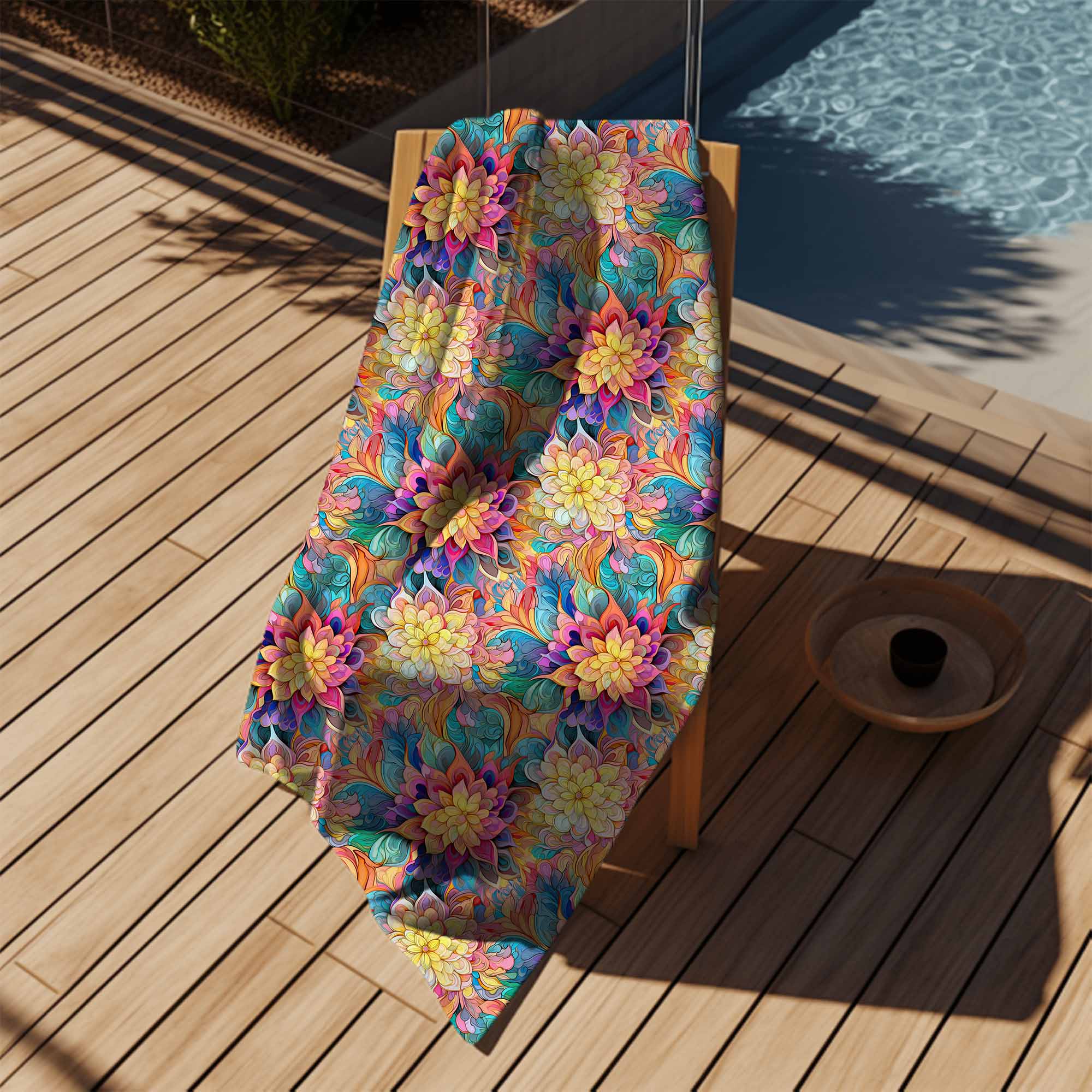 Ručník Botanical Floral Geometric Pattern-70x140 cm