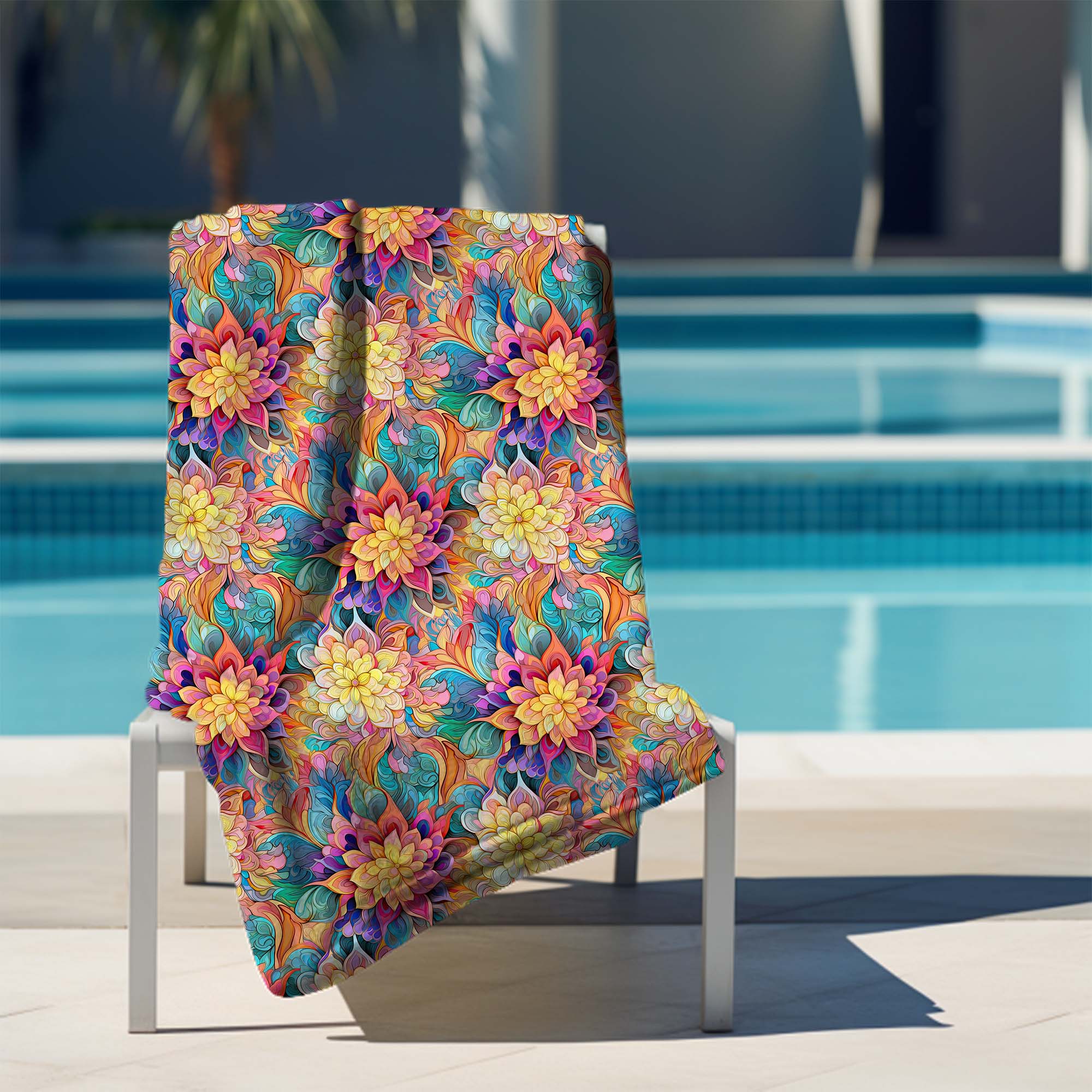 Ručník Botanical Floral Geometric Pattern-70x140 cm