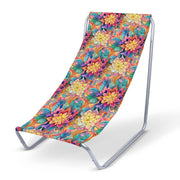 Metal Deck Chair Botanical Floral Geometric Pattern
