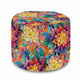 Kulatá taburetka podnožka Botanical Floral Geometric Pattern - samet