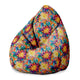 Puf Pearshape Botanický kvetinový geometrický vzor-M-Oxford