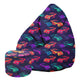 Pearshape Pouf with Footrest Cars-Velvet