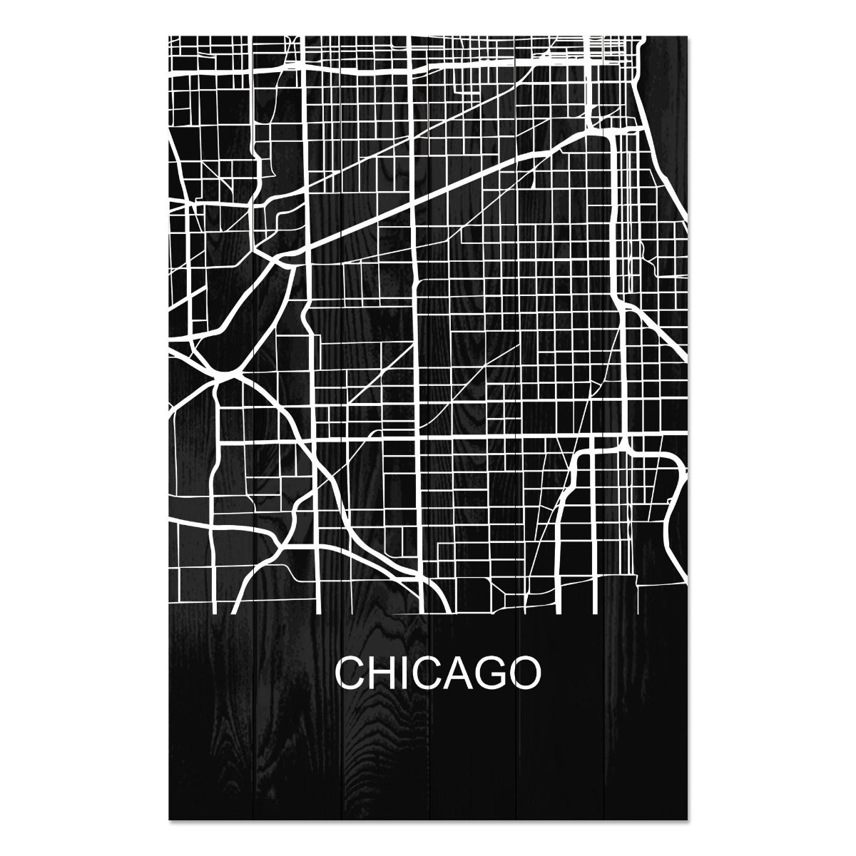 Wood Picture Chicago-50x70 cm