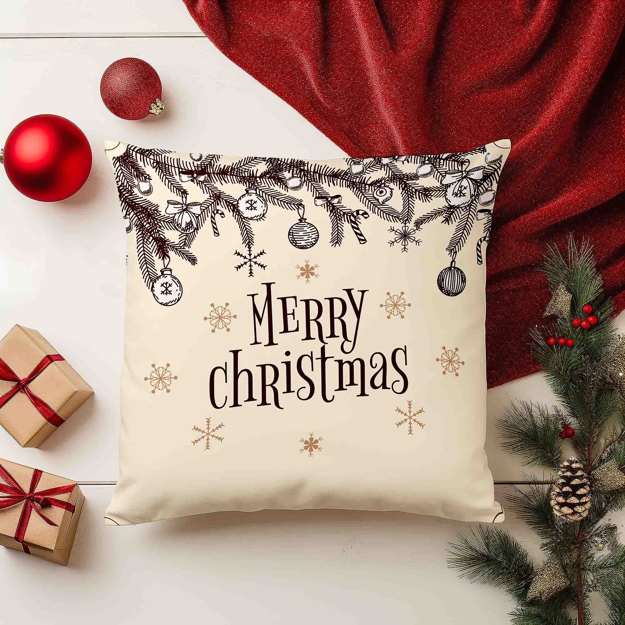 Christmas Balls Velvet Pillow