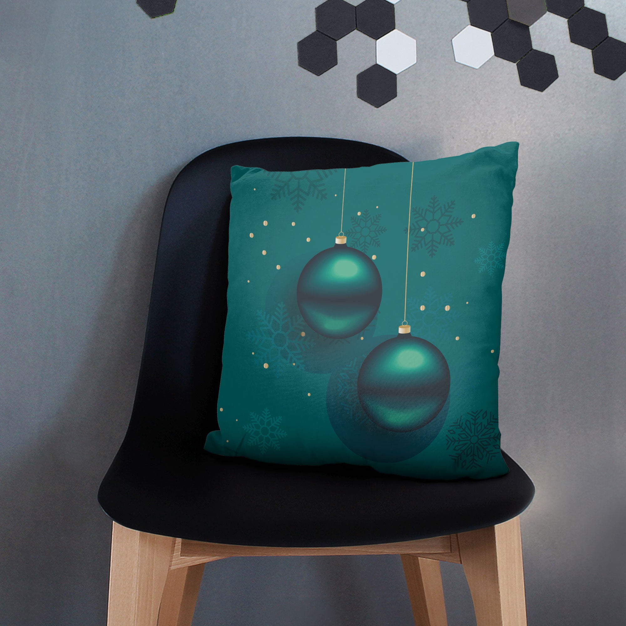 Christmas Gold Balls Panama Pillow