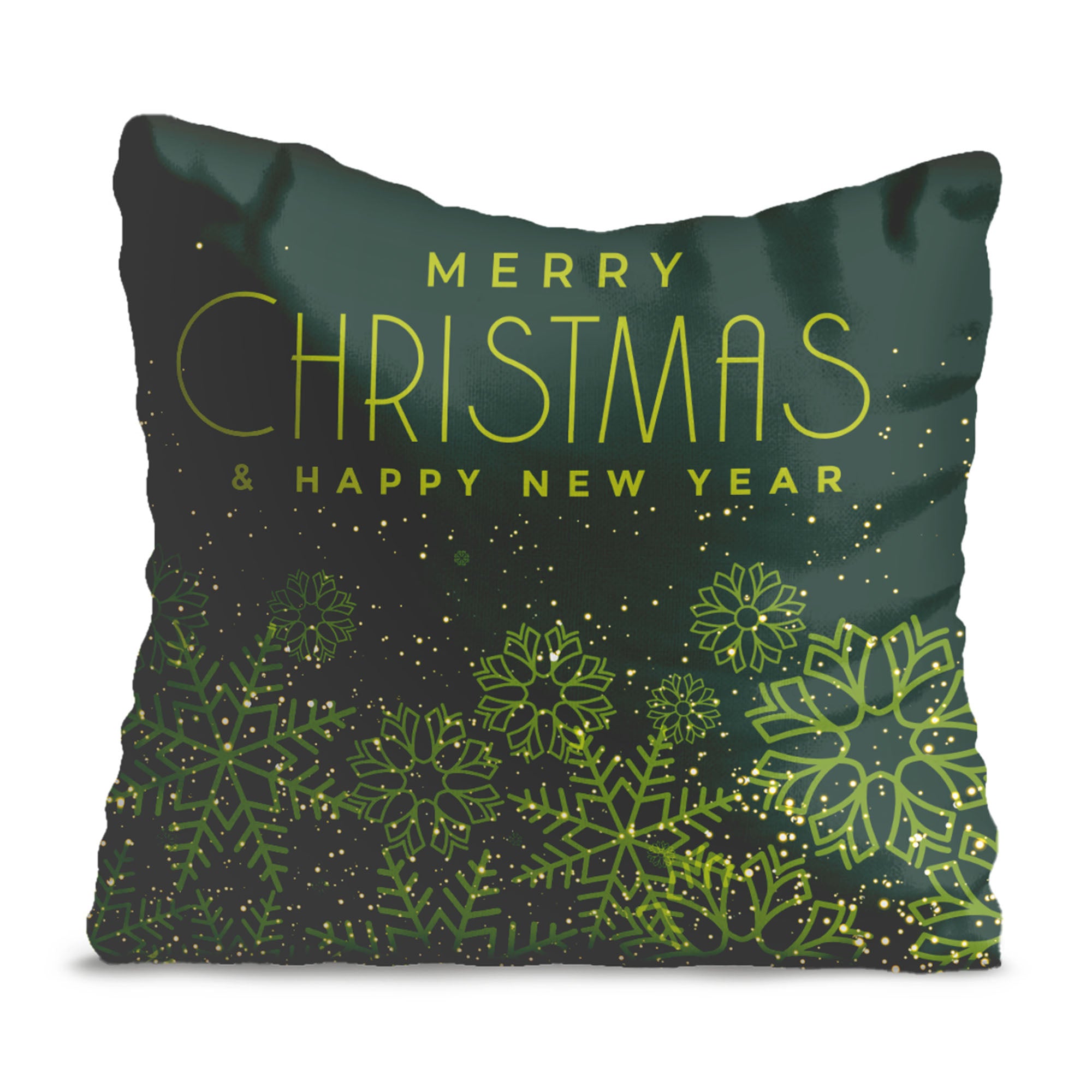 Christmas Green Snowflakes Pillow-Oxford