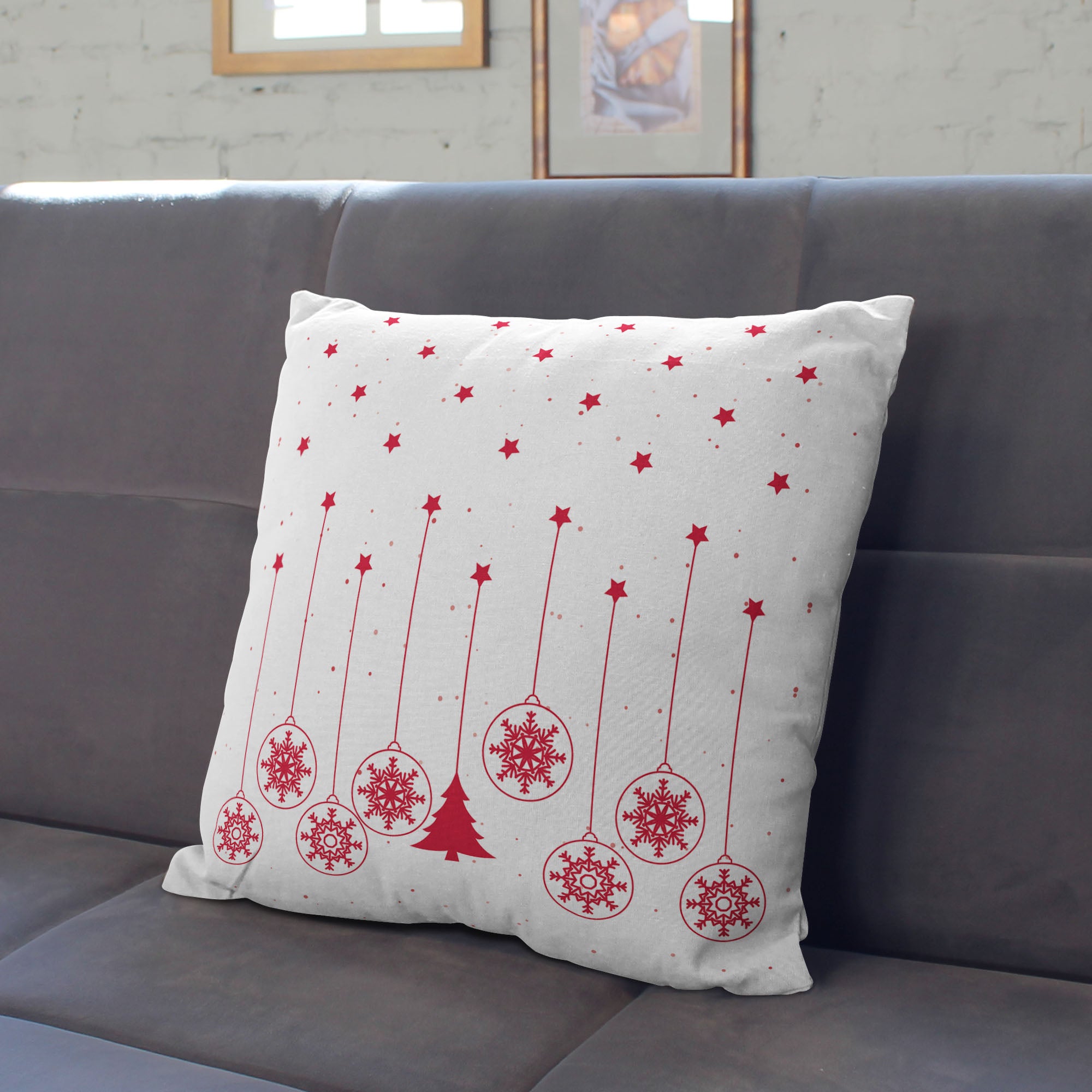 Christmas Red Balls Pillow-Panama