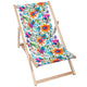 Wooden Deck Chair Colorful Floral Pattern-S