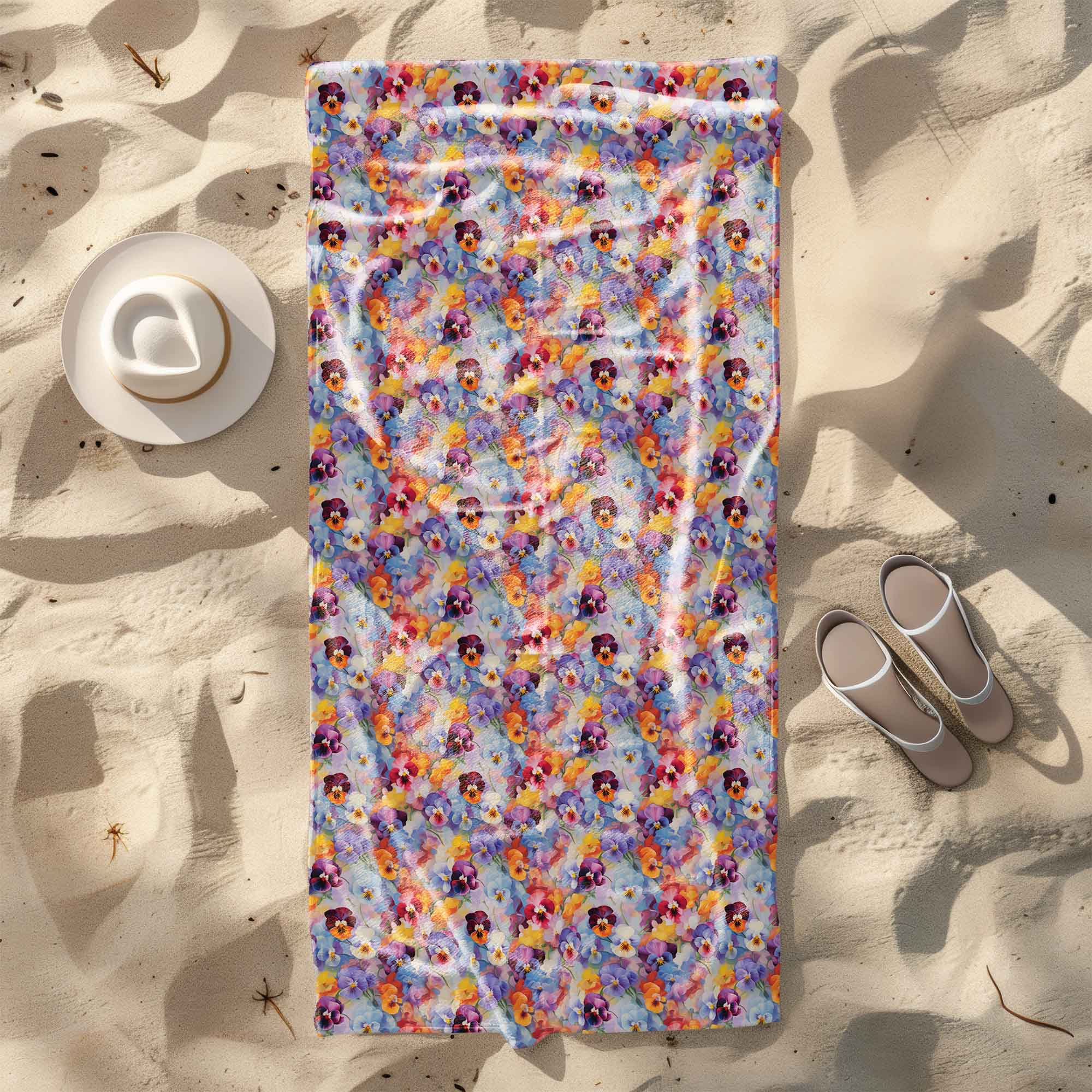 Towel Colorful Flowers Pattern-30x50 cm