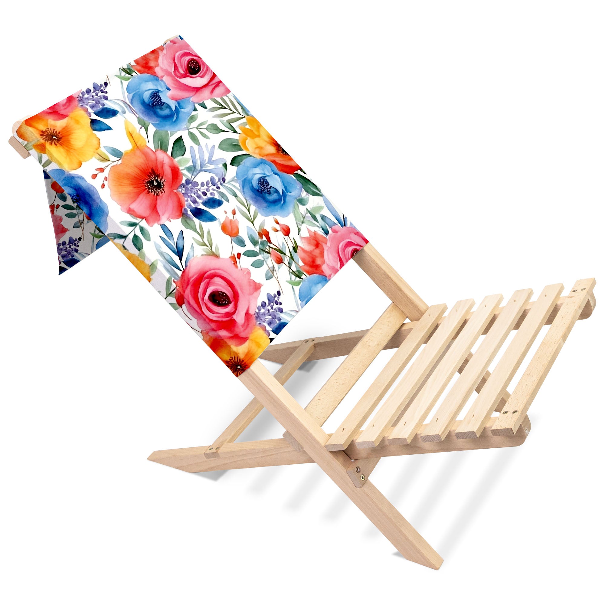Folding Beach Chair Colorful Flowers