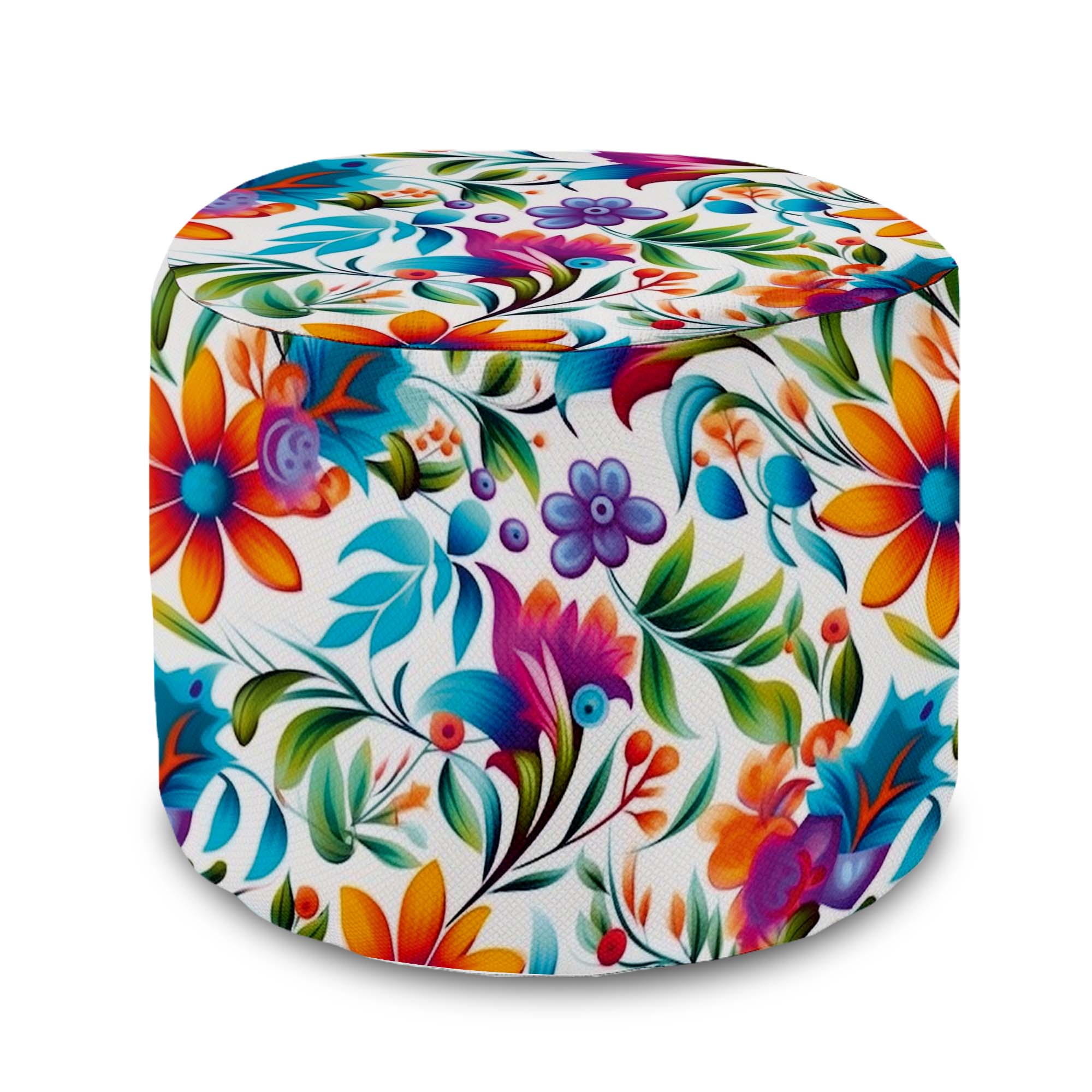 Round pouf footstool Colorful Floral Pattern-Oxford