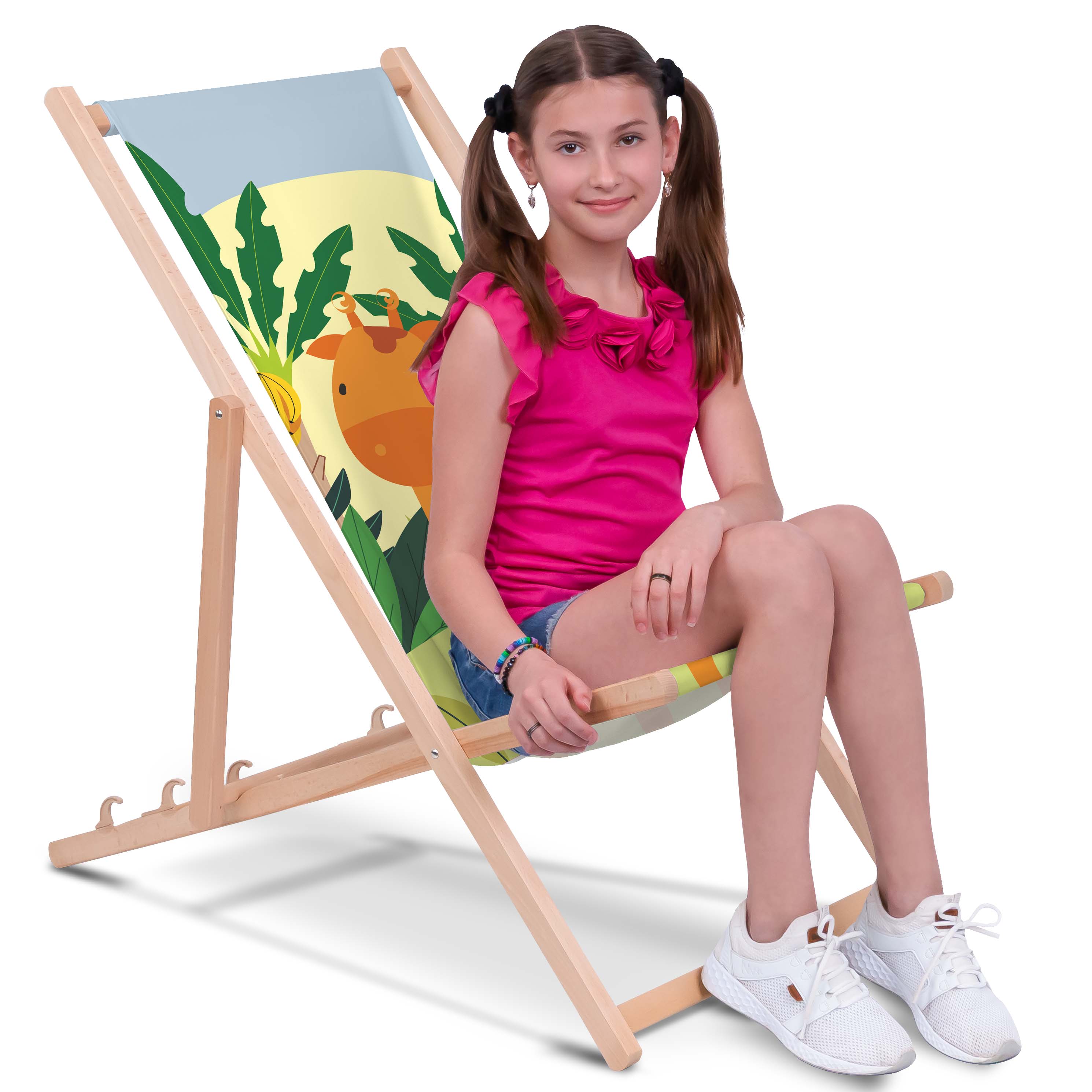 Crazy Giraffe-M Wooden Deck Chair