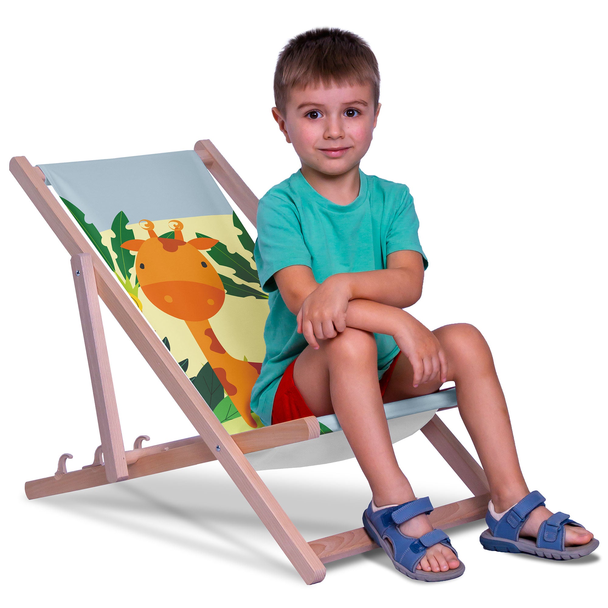 Crazy Giraffe-S Wooden Deck Chair