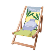 Crazy Hippopotamus-S Wooden Deck Chair