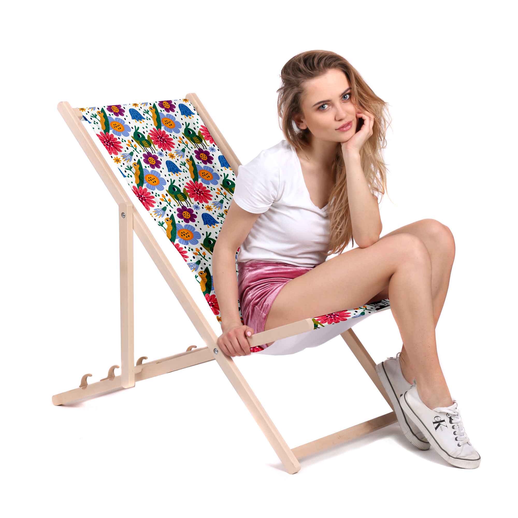 Wooden Deck Chair Cute Bugs-M
