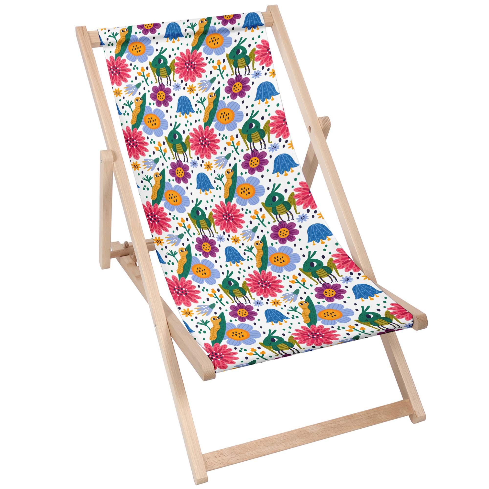 Wooden Deck Chair Cute Bugs