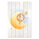Obraz Wood Roztomilý malý lev sedící na měsíci-50x70 cm