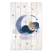 Wooden Picture Cute Sleeping Bear