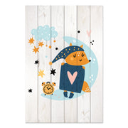 Obraz Wood Cute Sleeping Fox