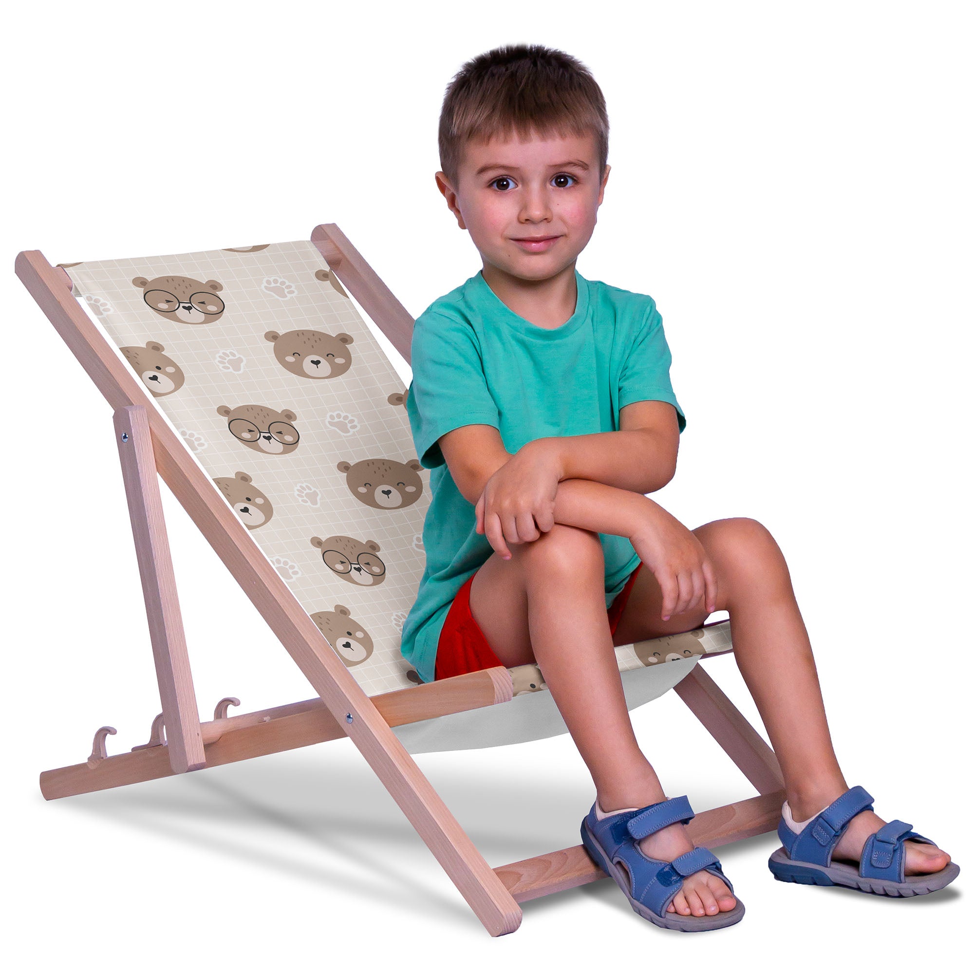 Wooden Deck Chair Cute Bear